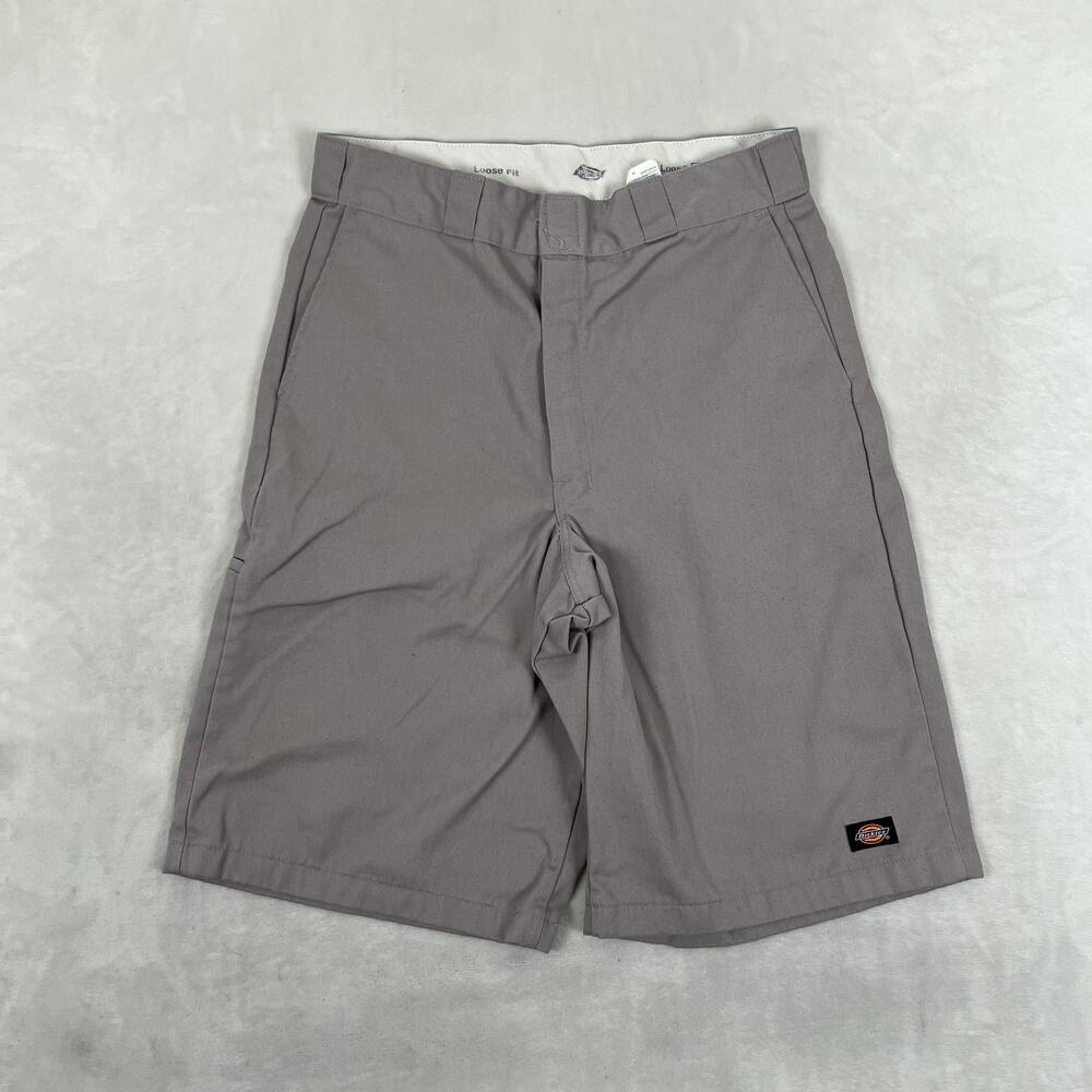 Vintage Dickies Shorts Mens 34 Gray Work Chino 10 Inseam Workwear Relaxed Fit